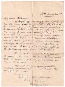 Apology note from school historian