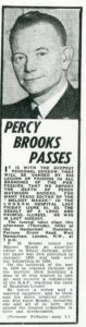 Correct death of Percy M Brooks - Noted in Melody Maker 1945